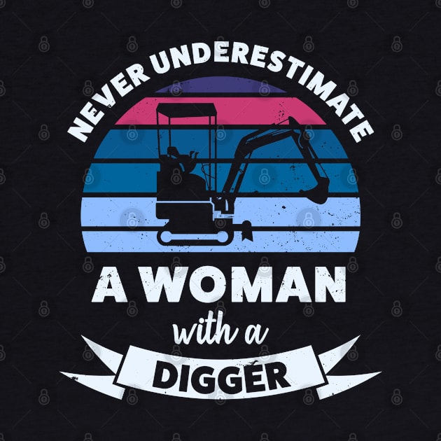 Woman with a Digger Funny Mom Gift Wife by qwertydesigns